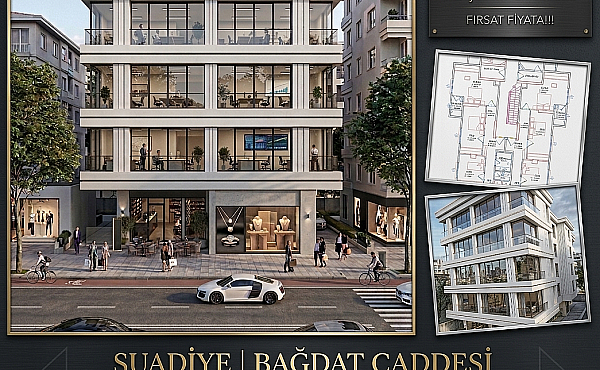 SUADİYE'DE CADDEYE CEPHE 68m² SATILIK 1+1 DAİRE