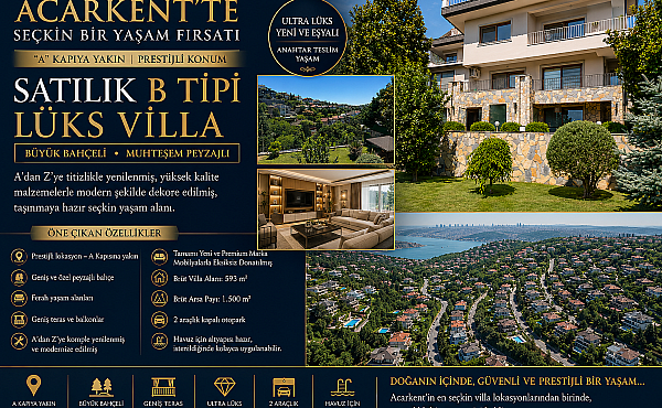 ACARKENT'TE SATILIK B TİPİ ULTRA LÜKS VİLLA