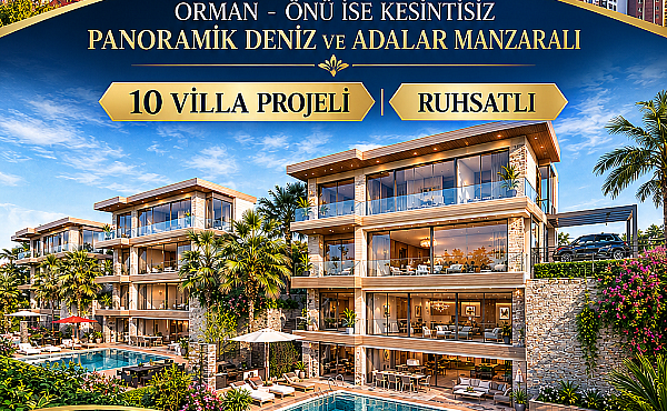 YAKACIK‘TA DENİZ MANZARALI 10 VİLLA PROJELİ & RUHSATLI 3318m²ARSA