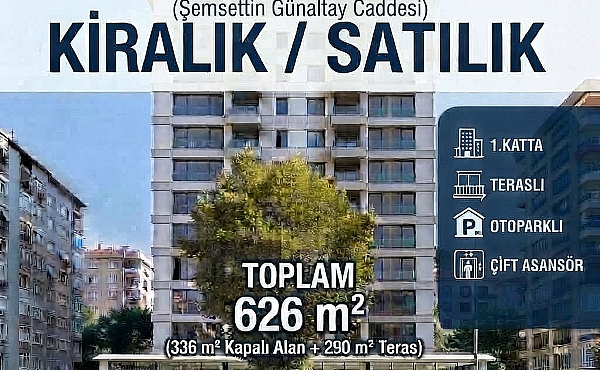 BOSTANCI KİRALIK / SATILIK 1.KATTA TOPLAM 626 m² OFİS